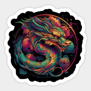 The intricate details of this celtic Chinese dragon are simply breathtaking Sticker